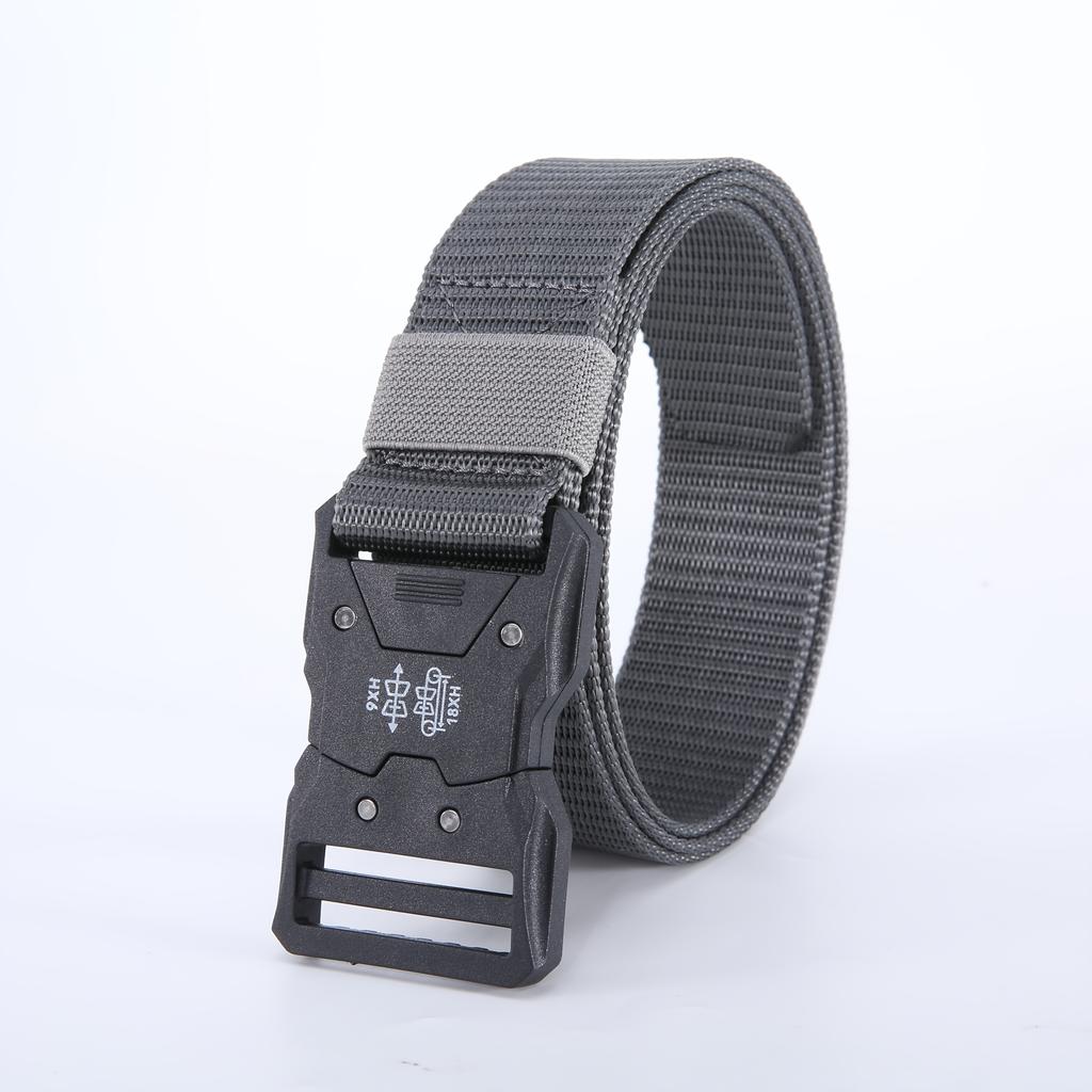 [Tactical Belt] Adjustable Durable Men's Tactical Belt | Quick-Release Buckle for Outdoor Sports, Training & Casual Wear - Unisex Design, Black Fabric