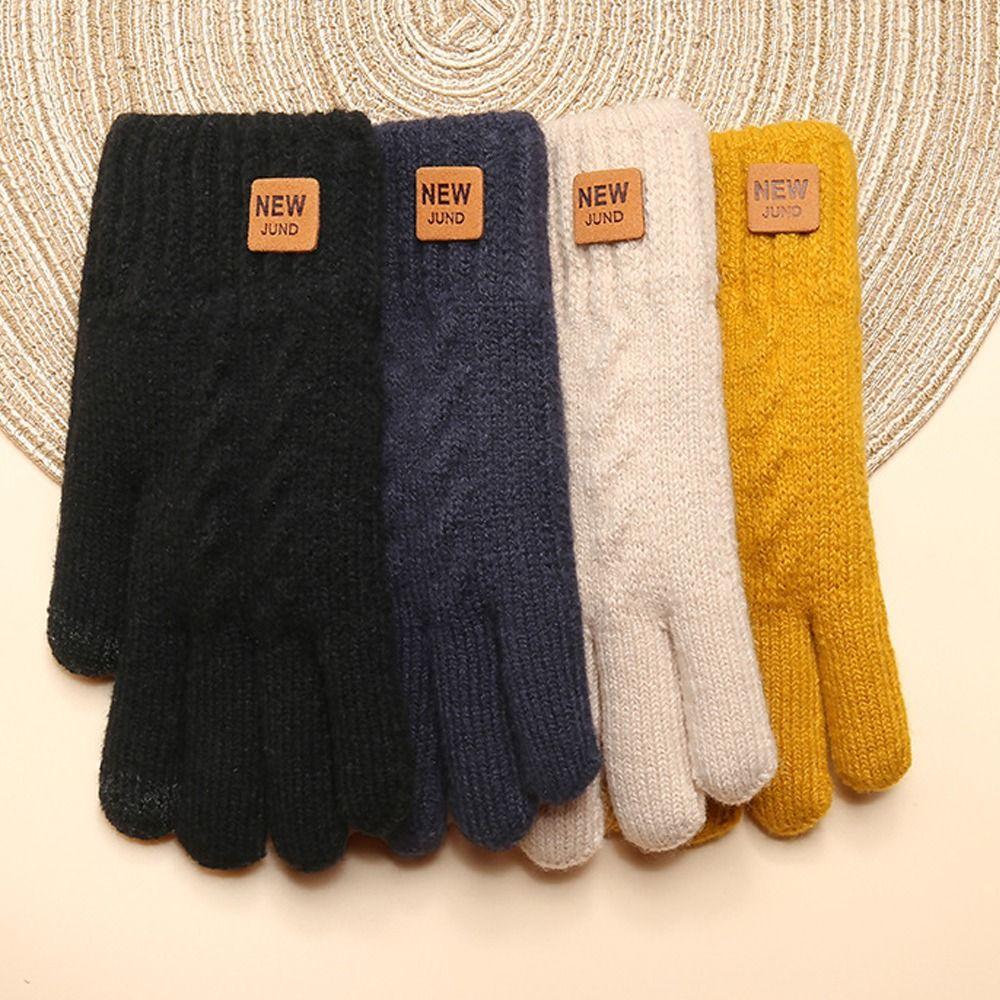 Double Layer Driving Gloves Thickened Plush Warm Gloves High Quality Mittens  Women