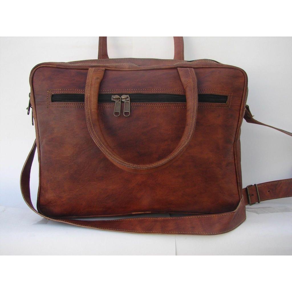 New Men's Great Genuine Vintage Leather Messenger Laptop Briefcase Satchel Bag