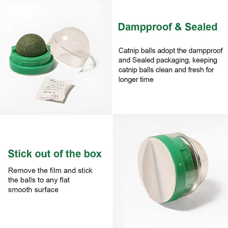 Erba gatta naturale Gatti Adesivo da parete Palla Giocattolo Tiragraffi Dolcetti Sano Naturale Rimuove le palline per favorire la digestione Snack di erba gatta