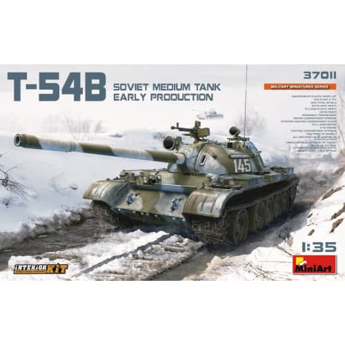 Miniart 1/35 Scale Soviet T-54B Medium Tank, Early Production, Full Interior (Interior Reproduction Kit) Plastic Model Kit MA37011