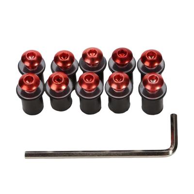 Screen Bolts Set of 10 Wellnut Windshield Screws with Hex Wrench for M5 Motorcycle