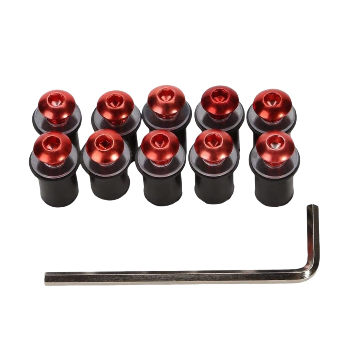 

Screen Bolts Set of 10 Wellnut Windshield Screws with Hex Wrench for M5 Motorcycle M5*16mm красный