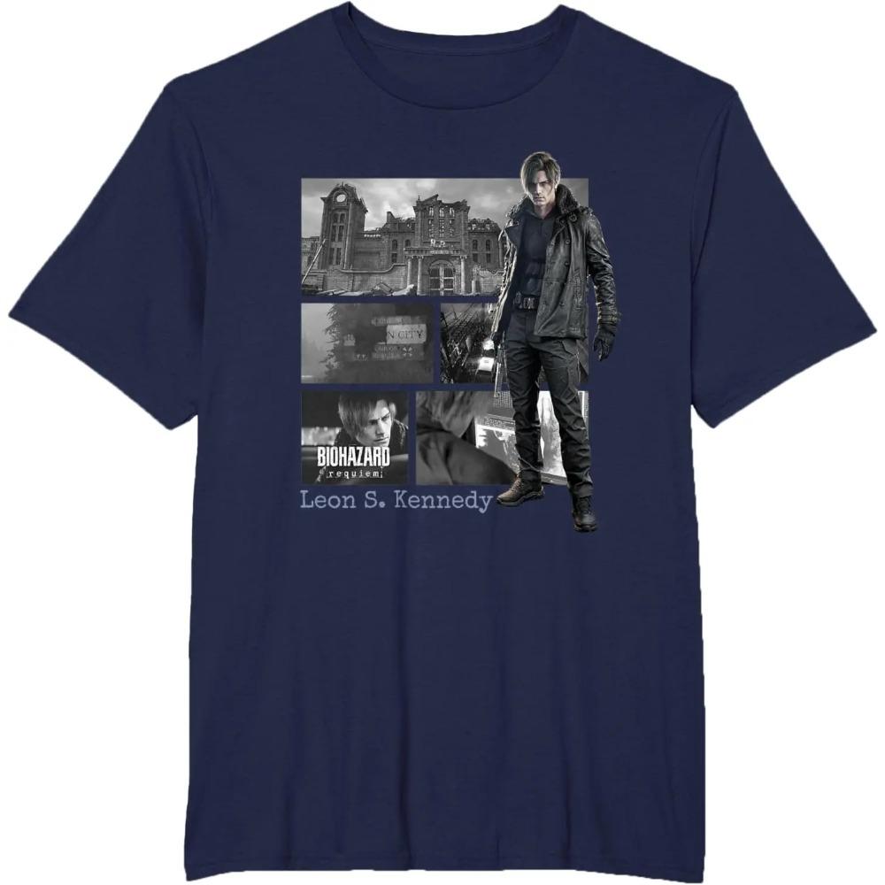 Resident Evil (BIOHAZARD) Leon S. Kennedy Graphic Print Survival Horror Game Fan Merch Streetwear T-Shirt