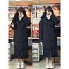 Women's Black Mid-Length Cotton Coat - 2024 Winter Thickened Over-the-Knee Jacket for Art Exam Students