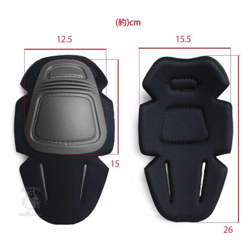 SHENKEL CRYE Type Knee Pads G2 BK Black Replacement Knee Pads for Combat Pants, Protectors, Airsoft, and More (pad-004bk)