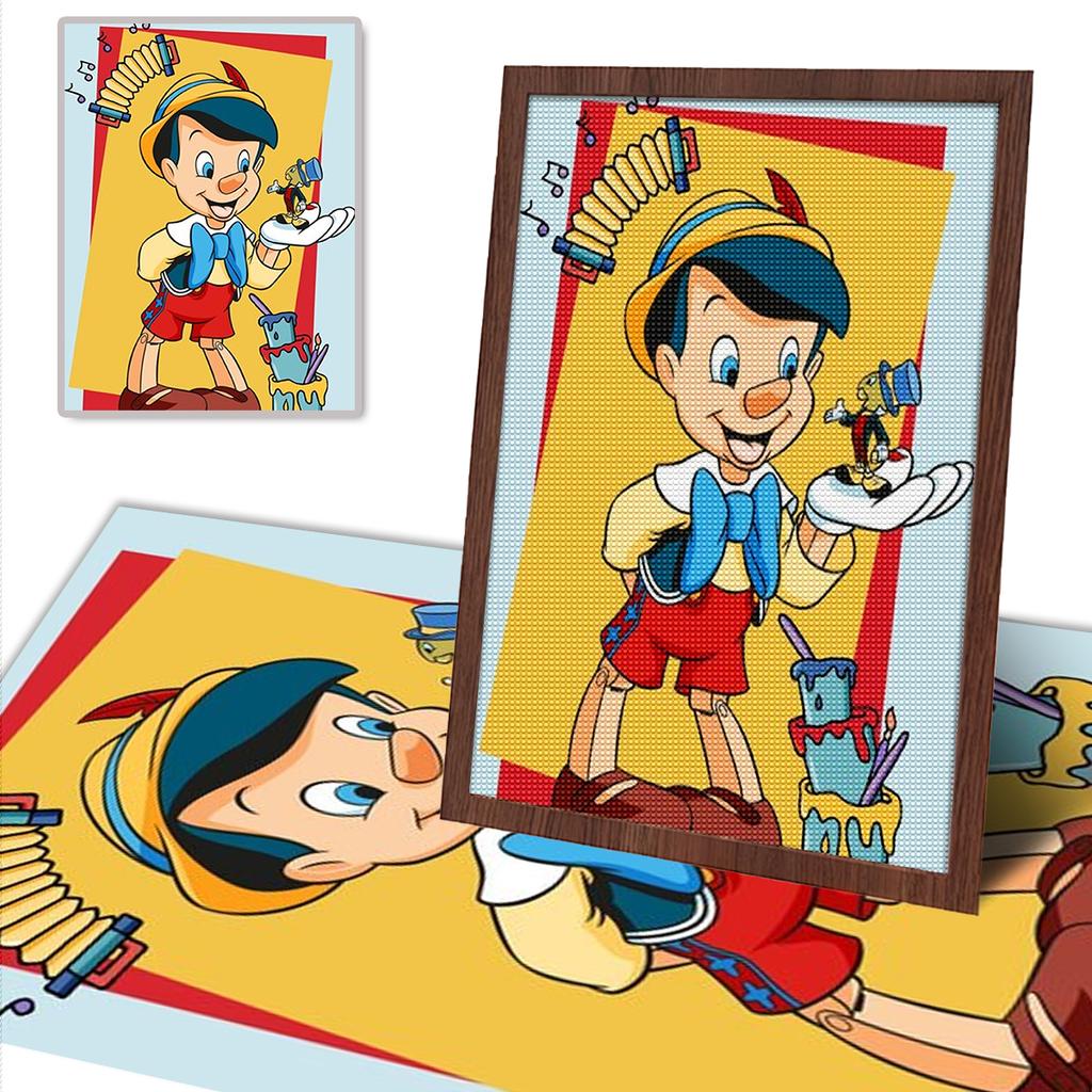 DIY Diamond Painting Pinocchio and The Dwarfs Cross Stitch Kit Mosaic Art Diamond Painting Full Circle Diamond Home Decoration