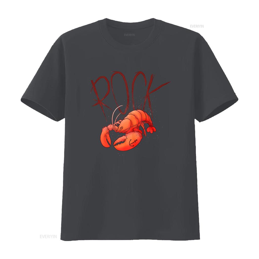 Lobster Rock T Shirt 100 Cotton Premium New Vintage Washed Unisex Comfortable Fashion Stylish Slightly Homme Stretched