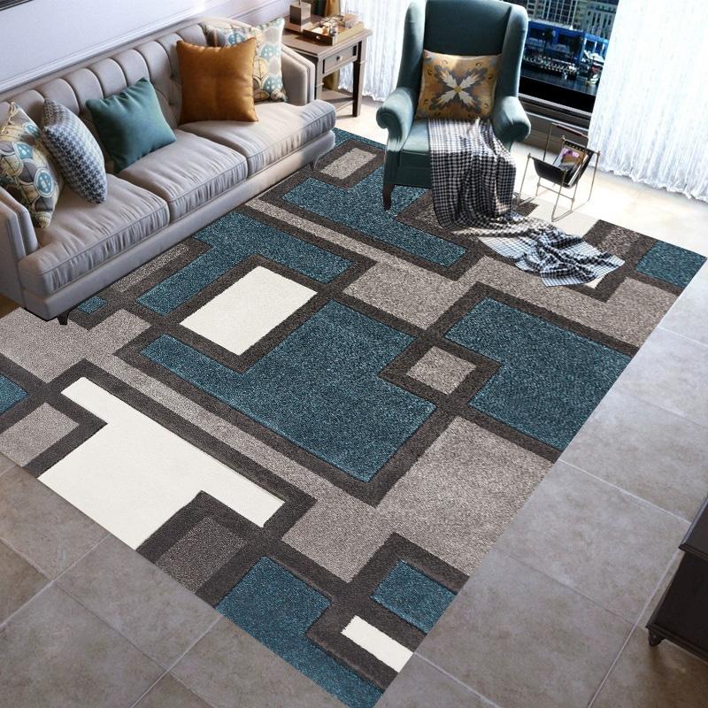 Fashionable Stylish Geometric Lines Washable Modern 3D Printing Carpet Mat Living Room Bedroom Toilets Rugs Area Rug