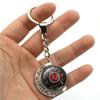 Elegant Soviet Badge Russian Cccp Keychain Double-sided Rotating Moon Pendant