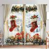 2pcs Christmas Snow Scene Printed Curtain for Christmas Home Decor - Rod Pocket Window Treatment for Bedroom,Office,Kitchen