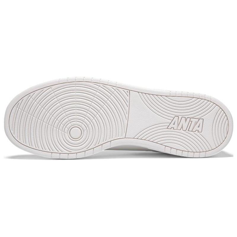 Anta Slip Resistant Shock Absorbers With Abrasion Resistant Properties Low top Skateboard Shoes Men's White Sneakers 912348067-1