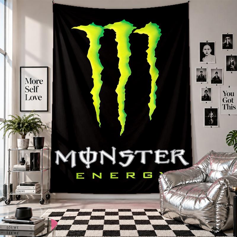 Wall TapestryMonster Energy Art Hanging Cloth Decorative Background Cover for Room Decoration