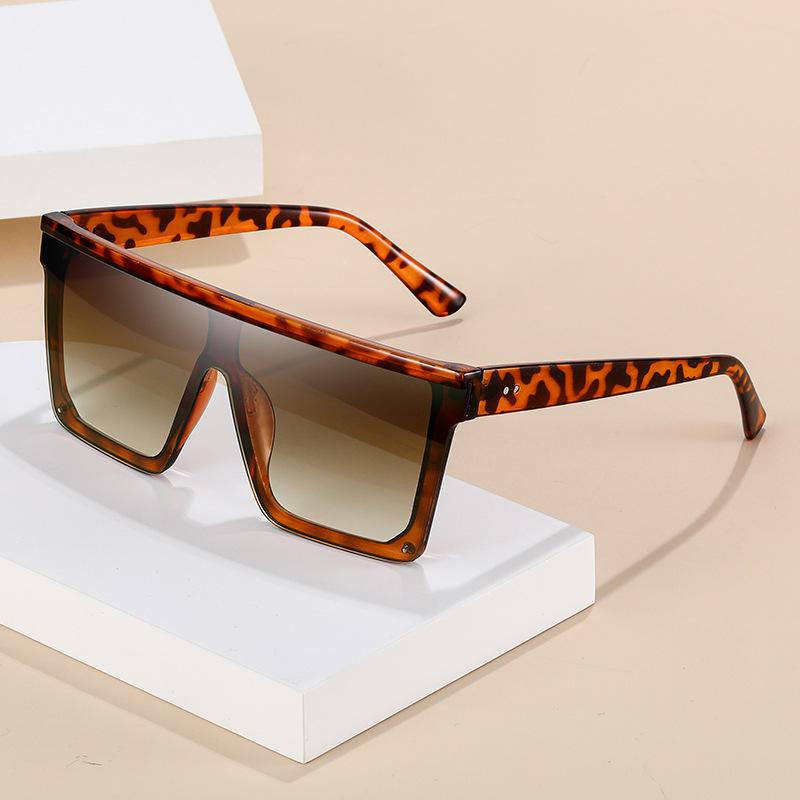 

Винтажные большие мужские солнцезащитные очки с плоским верхом, модные квадратные черные квадратные очки с градиентом UV400, солнцезащитные очки для мужчин и женщин, классные цельные