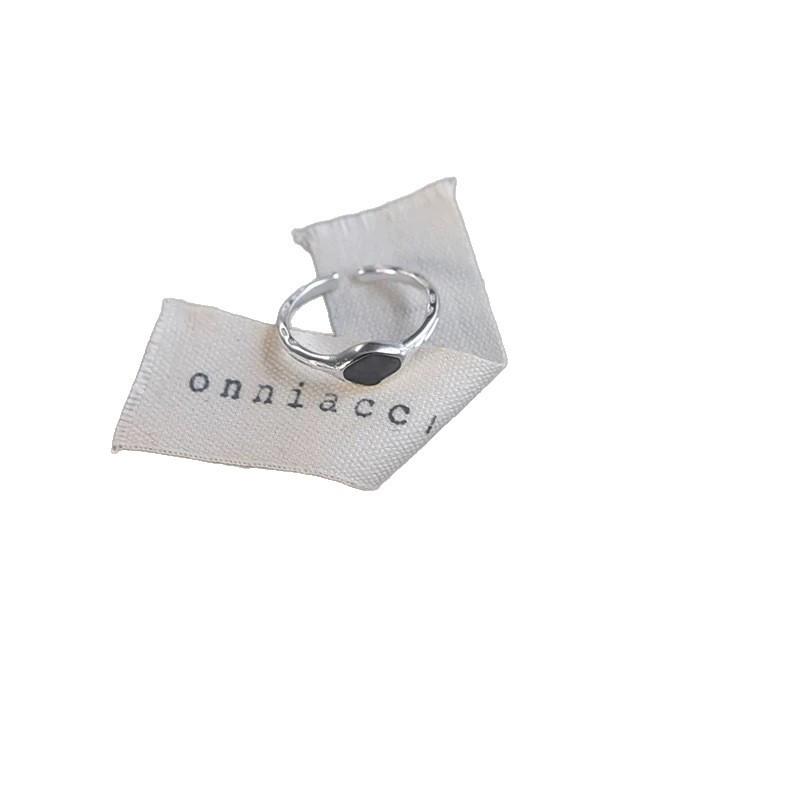 Black Drip Glaze Pinky Ring for Women - High-End, Niche Design, Simple & Versatile