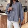 Bluze și Cămăși Casual de Modă pentru Femei, Primăvară Toamnă, Imprimeu Carouri, Mânecă Lungă, Guler Înalt