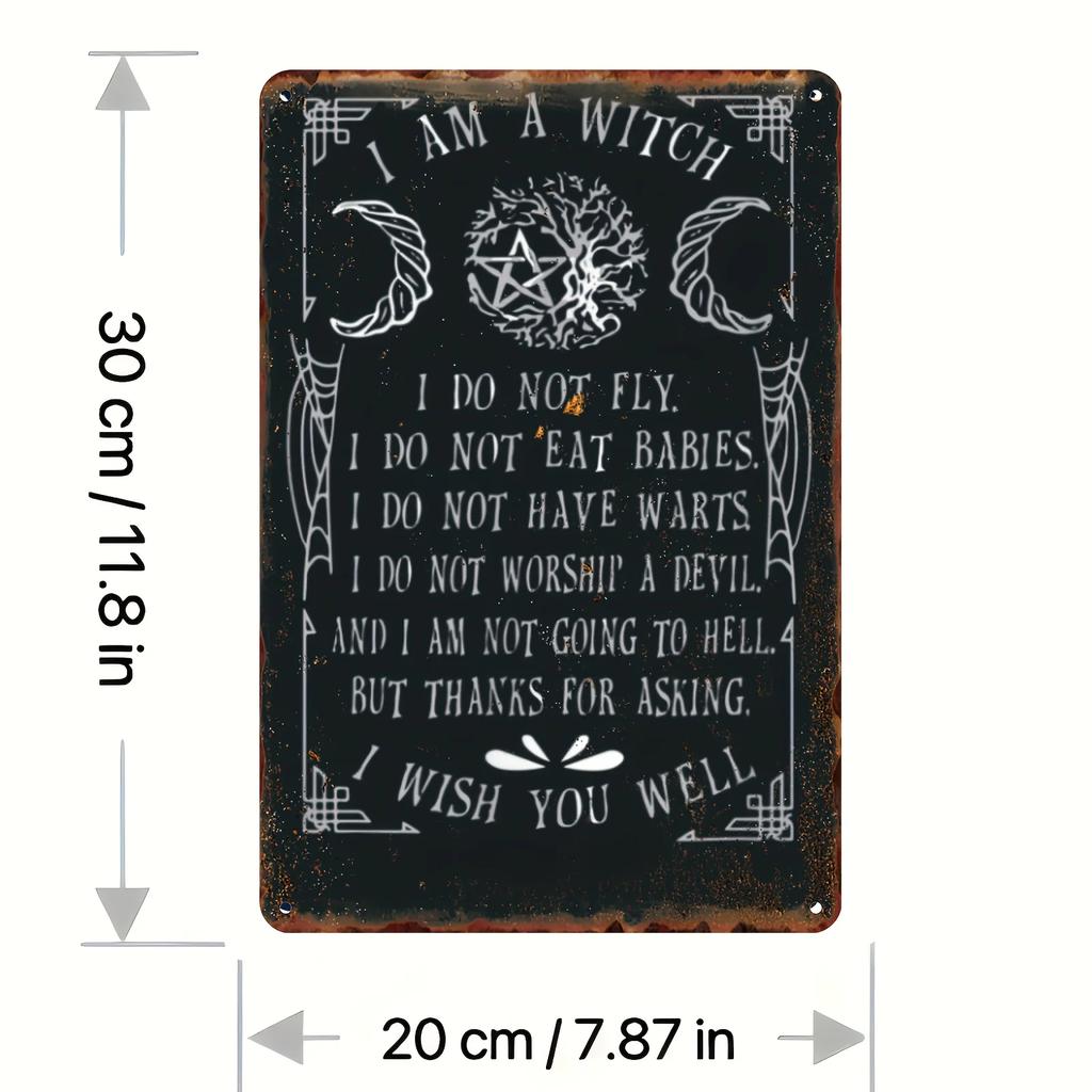 The House Witch Rules Halloween Halloween Decoration Metal Tin Sign Vintage Plaque Decor Wall Art Wall Room Home Restaurant