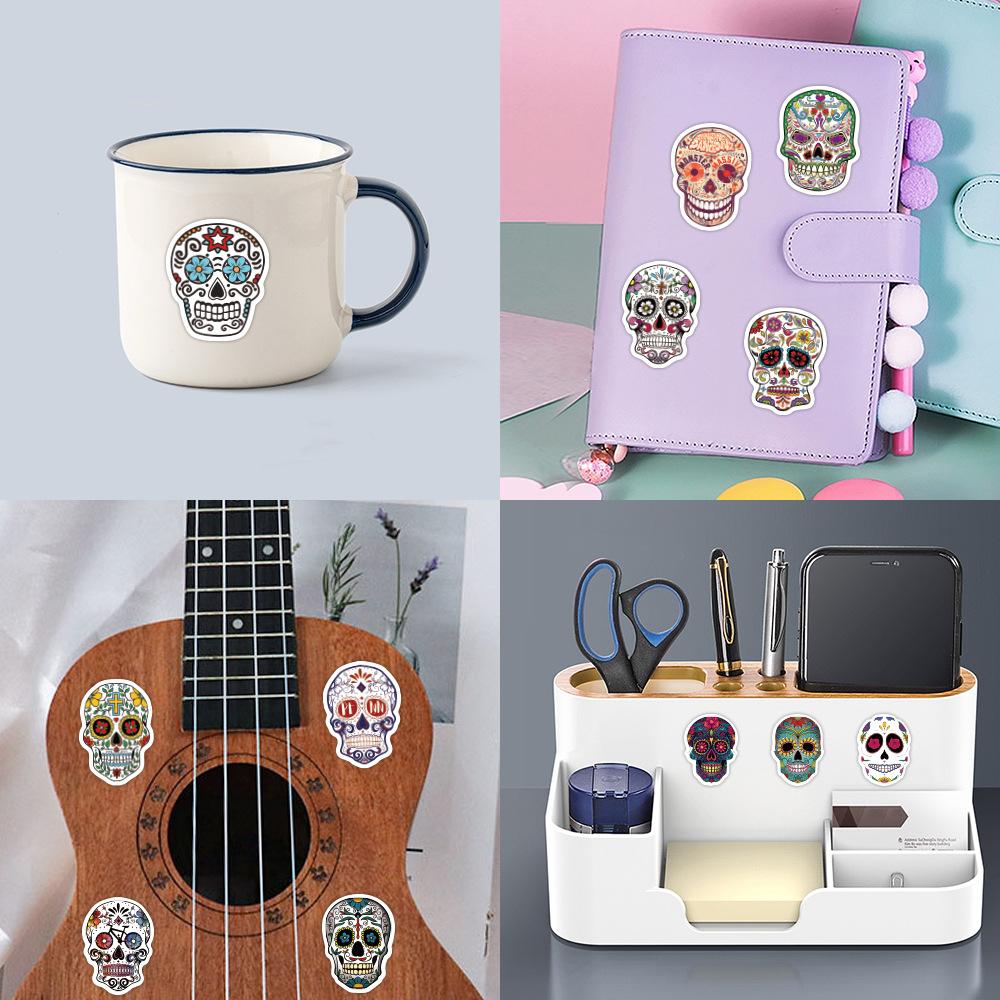 60 Pictures of Fantasy Horror Dia De Los Muertos Stickers Decorative Suitcase Refrigerator Scooter Stickers