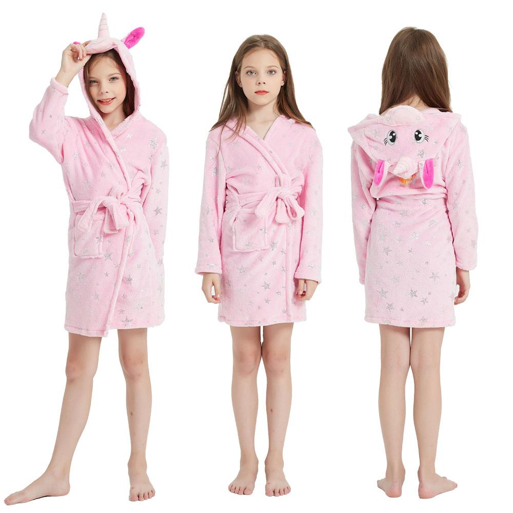 Accappatoi per Bambini Flanella Inverno Pigiama per Bambini Accappatoio Adolescenti Pigiama Camicia da Notte per Ragazzi Ragazze Pigiama 4-14 Anni Vestiti per Ragazze