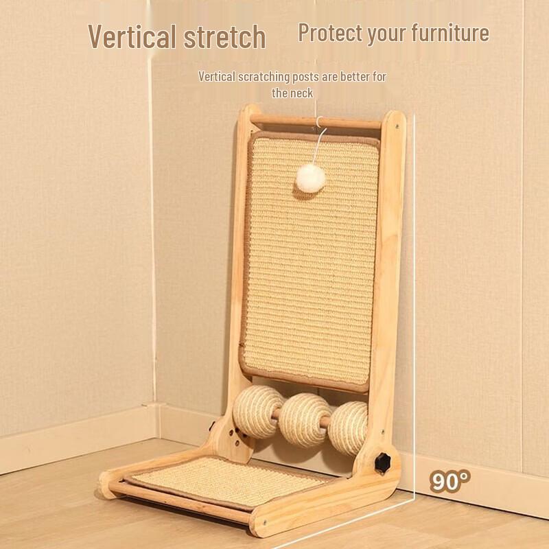 L-Shape Sisal Cat Scratcher with Bed