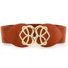 Down Jacket Decorative Belt Women'S Bright Gold Love Pair Buckle Elastic Belt Dress Wide Waist Seal Three Sizes