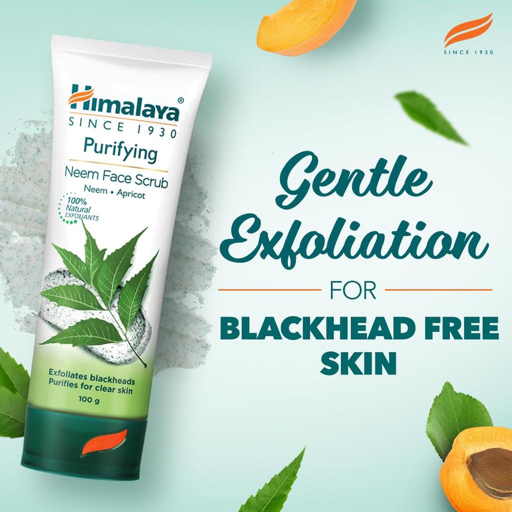 Himalaya Herbals Purifying Neem Face Scrub 50g Pack Natural Skin Exfoliator for Clear Smooth Skin
