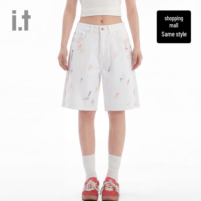CHOCOOLATE i.t Unisex Ink Splatter Denim Shorts 32