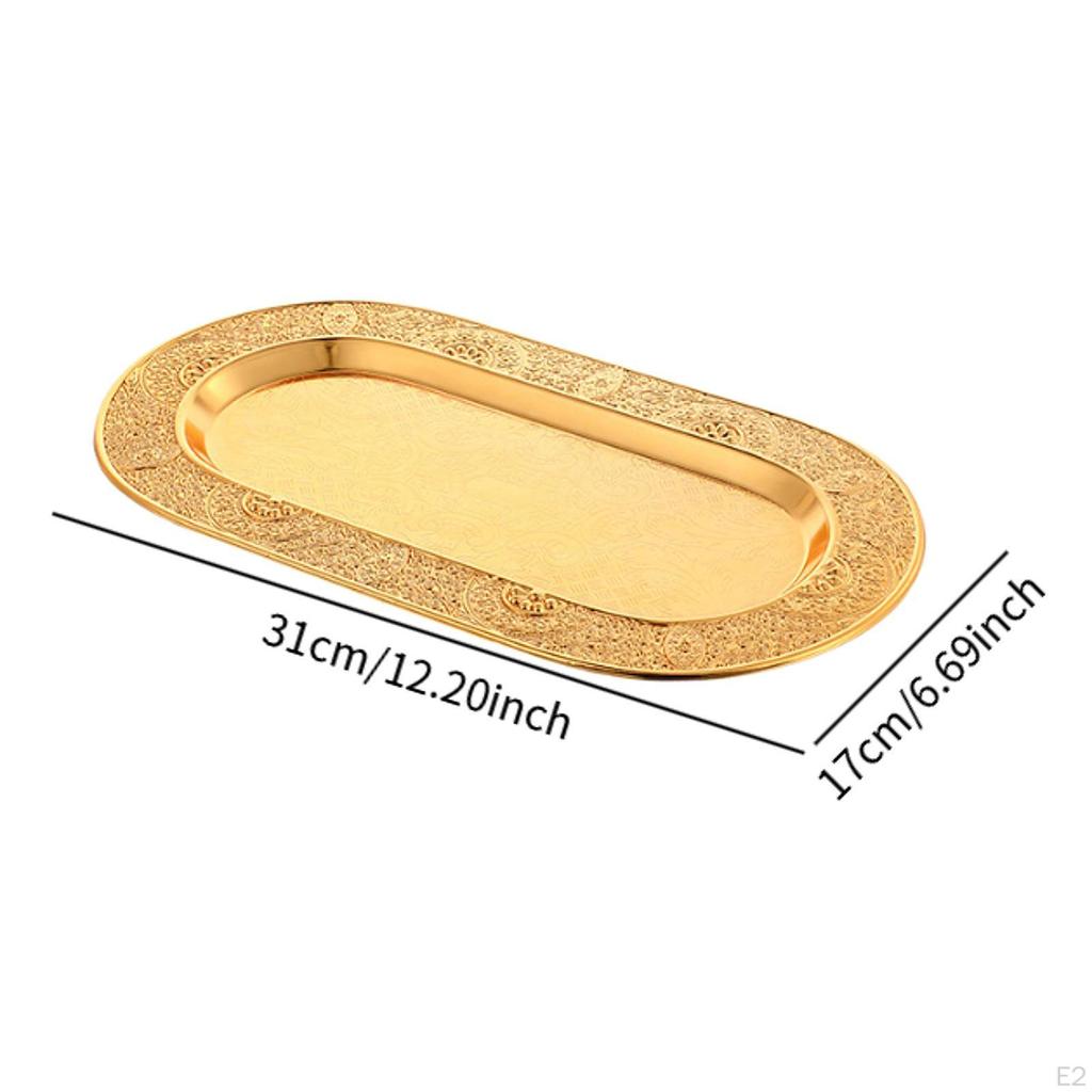 Złota dekoracyjna taca na cukierki talerz do serwowania owoców wyjątkowe kosmetyki organizer na biżuterię