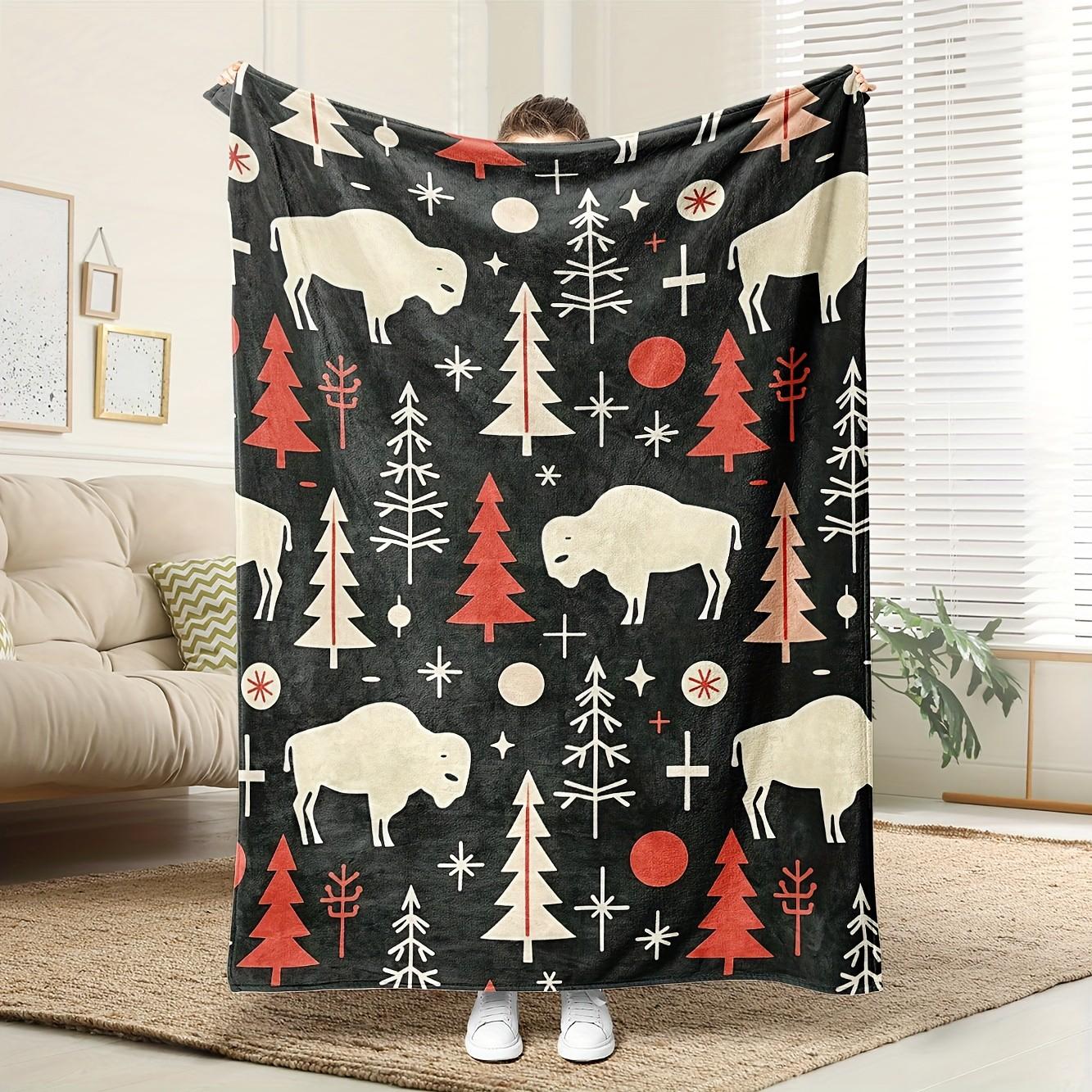

Forest animal pattern Flannel printed blanket suitable for all seasons suitable for living room office sofa and travel 180x250CM 75x100cm (30x40inch)