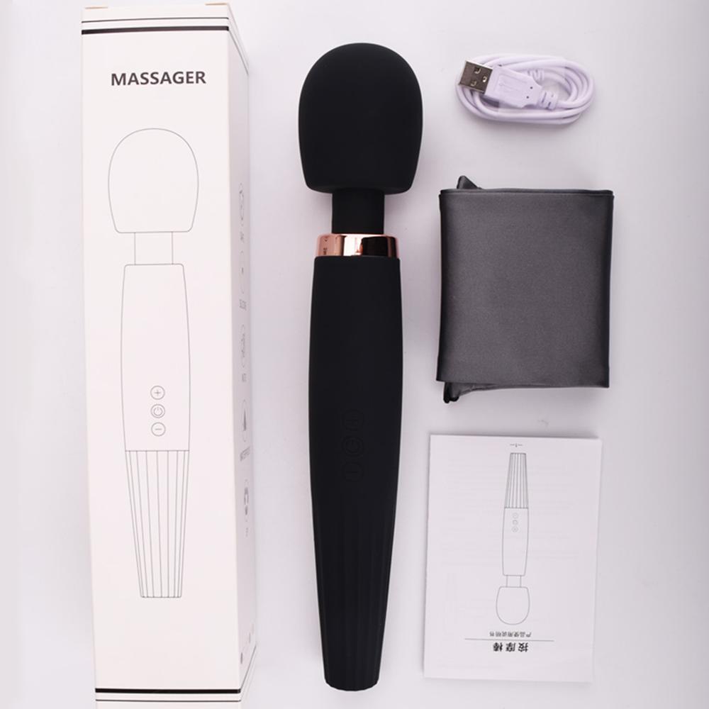 Multi functional massage stick large massage stick ABS+silicone material 3-speed variable speed+5-speed mode USB charging style