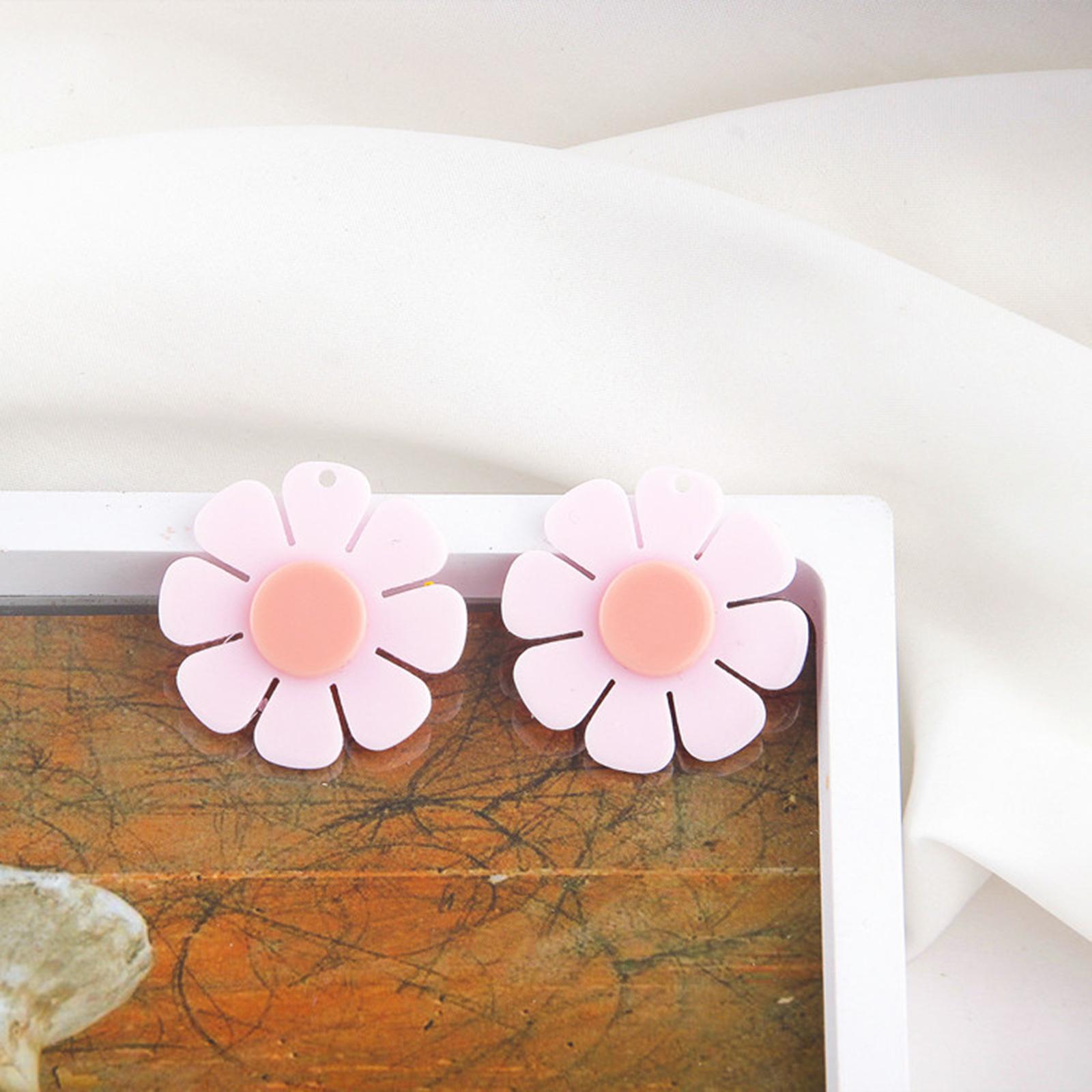 

Korean Ins Style Multicolor Acrylic Sweet Flower Pendants For DIY Fashion Making Jewelry Earrings Necklace Accessories, 5PCs