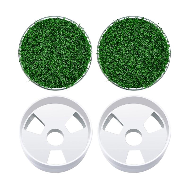 Golf Putting Cup and Grass Style Cover Set for Backyard Practice, Round Cup with Removable Cap and 3-Hole Base Design