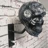 Decorative Helmet Rack Skull Motorcycle Holder, Wall Mount Display Rack, Design Hanger Gothic Motorbike for Home Decoration Stand