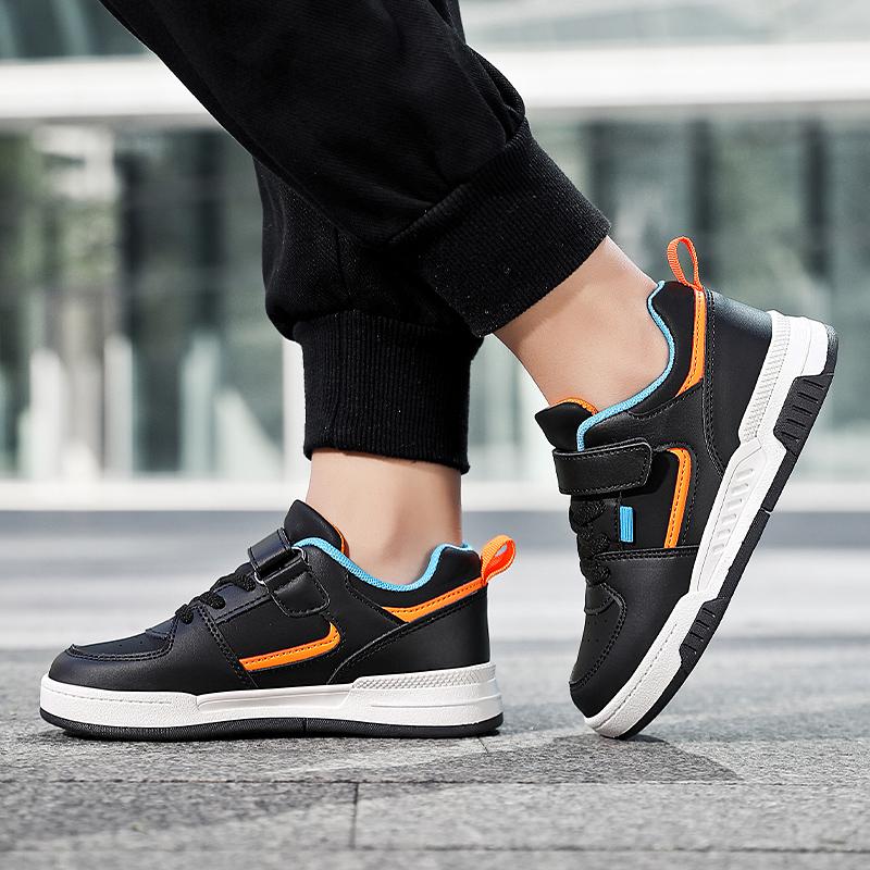 Children's Fashion Trend Velcro Thick Soled Casual Board Shoes Outdoor Casual Sports Shoes White Shoes