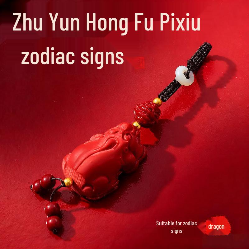 Dwanaście Znaków Zodiaku Czerwony Cynober Pixiu Strażnik Fortuny Brelok