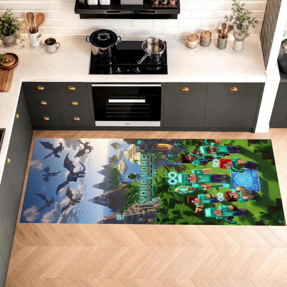 Minecraft Customize Your Name Kitchen Rug Runner Rug Laundry Mat Hallway Entryway The Best Gift Choice