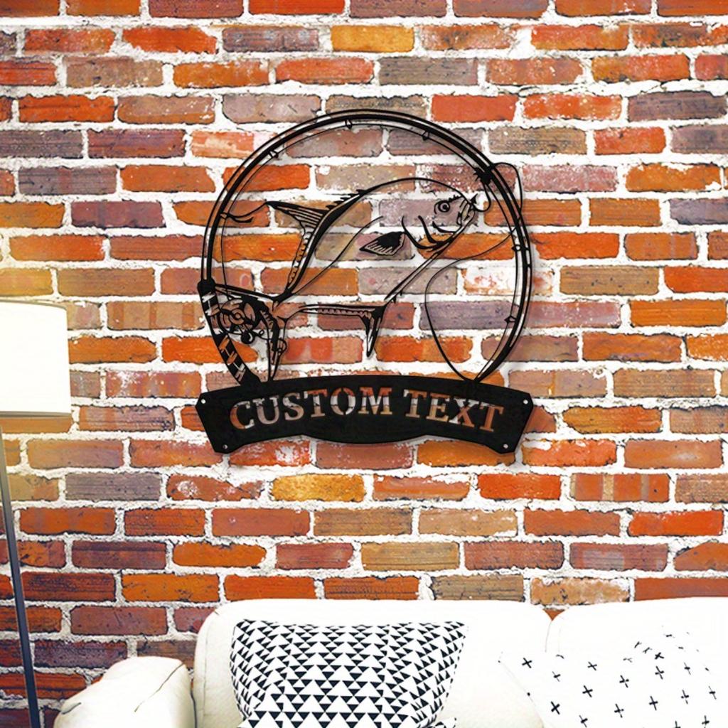 Personalized Florida Pompano Fish Metal Wall Art, Ideal Fishing Gift for Anglers, Weather Resistant Outdoor Decor