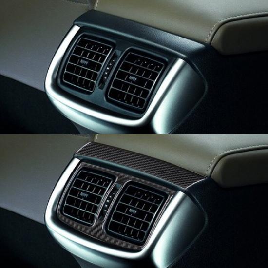 2pcs Carbon Fiber Car Rear Row Air Vent Outlet Cover Trim For Toyota Hilux 15-21