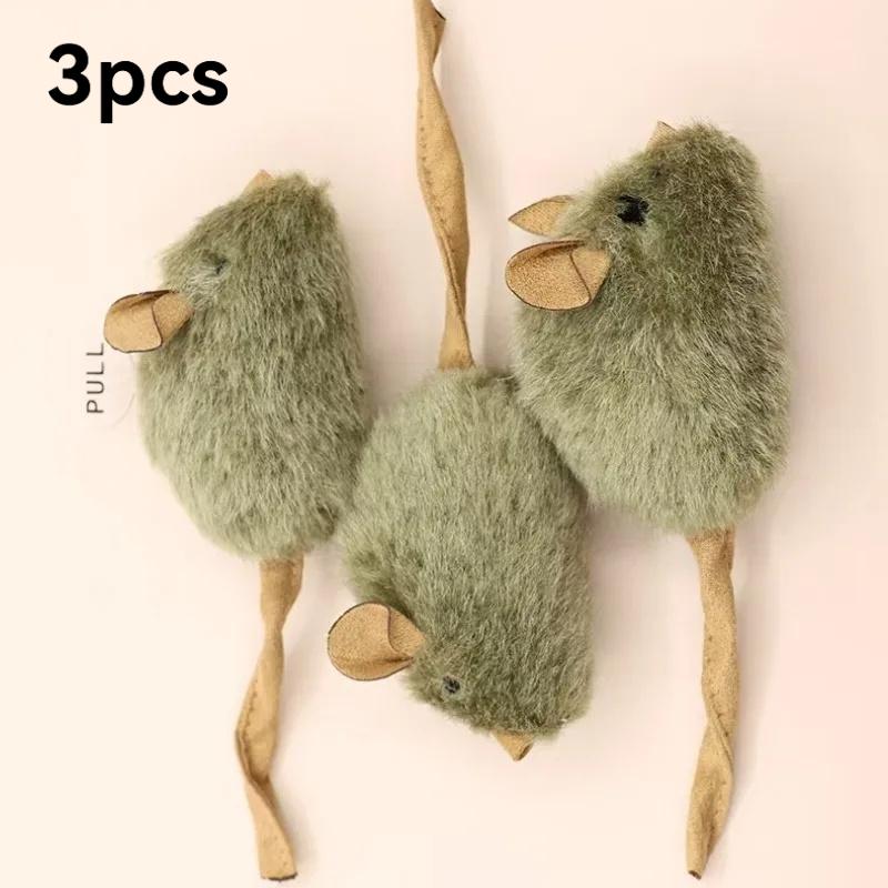 Plush Simulation Mouse Cat Toy Intelligent Sensor Automatic Chirping Interactive Pet Toy Cat Bite Resistant Self Play Toy