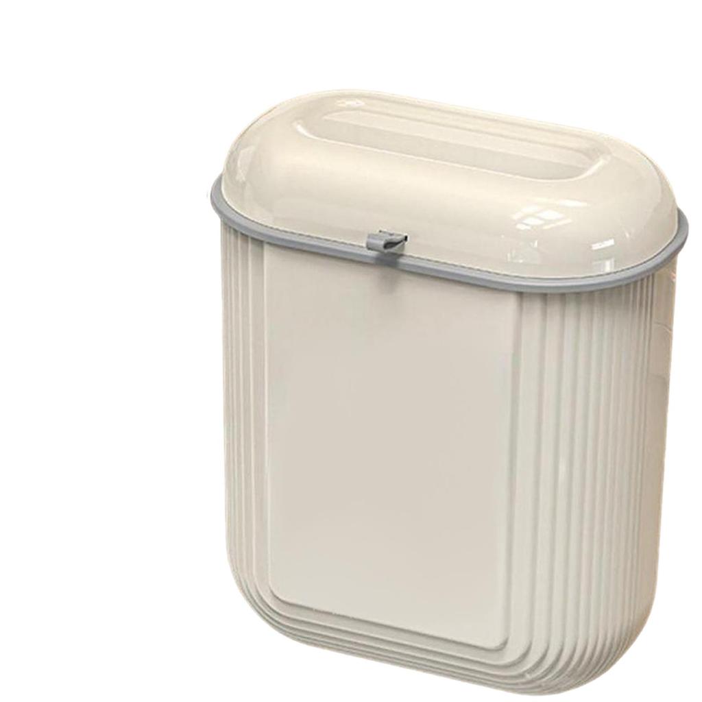 Hanging Trash Can with Lid Stylish Space Saving Garbage Container Waste Basket Bin Kitchen Compost Bin for Cupboard Counter Top