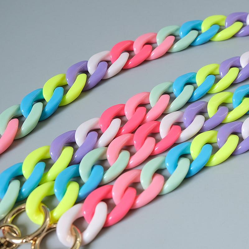 New Cute Phone Chain Accessory Detachable Parts Candy Crossbody Resin Luxury Neck Strap Phone Case Chains Acrylic Shoulder Lanyard Hanging Chain