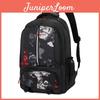 Unisex Laptop Backpack Oxford Cloth Striped Pattern Curved Shoulder Straps For School Commute