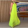 Party Dresses for Women Loose Halter Neck Lace-up Backless Sexy Satin Evening Dress Summer New Fashion Elegant Vacation Dress