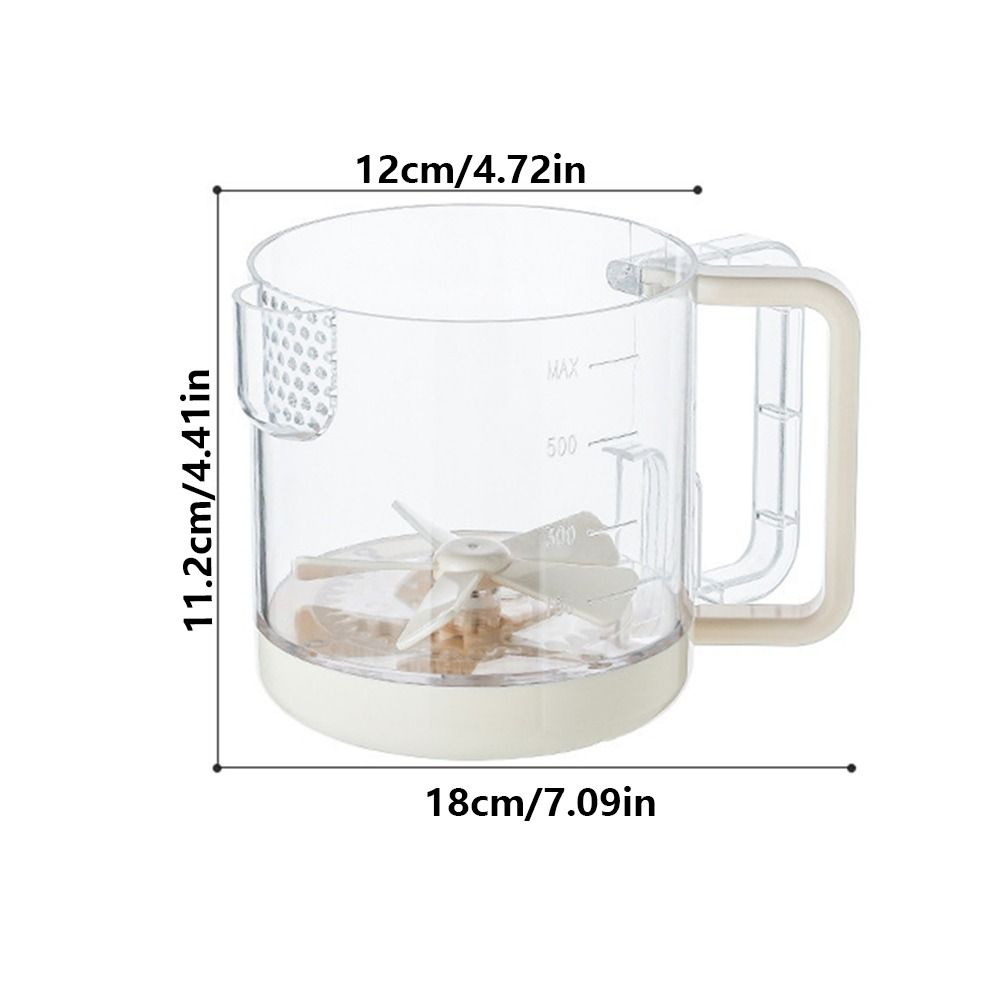 Halbautomatischer manueller Eierquirl Klare Skala Sahnebesen Kreativer Eiermischbecher für den Heimgebrauch