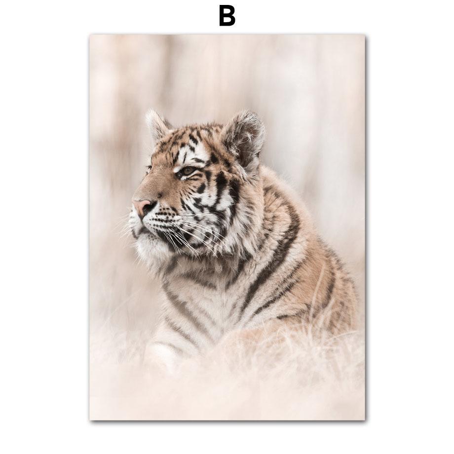 Nordic Reed Beige Plant Tiger Horse Scandinavian Quote Wall Art Canvas Painting Poster And Prints Pictures For Living Room Decor