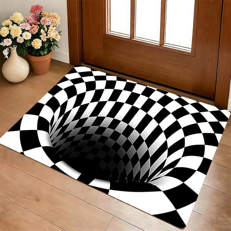 Checkerboard Illusion Living Room Nonslip Area Rug Soft Carpet For Bedroom Game Playroom Sofa Office Home Decor Doormat Christmas Gift C9301833