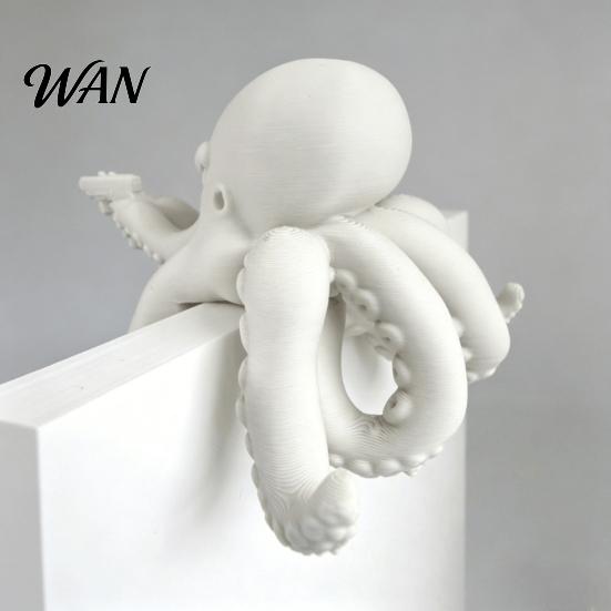 Unique Office Gadgets 3D Printed Octopus Figurine, Cute Marine Animal Sculpture for Crafts Computer Monitor Decor, Desk Shelf Ornament, Collectible