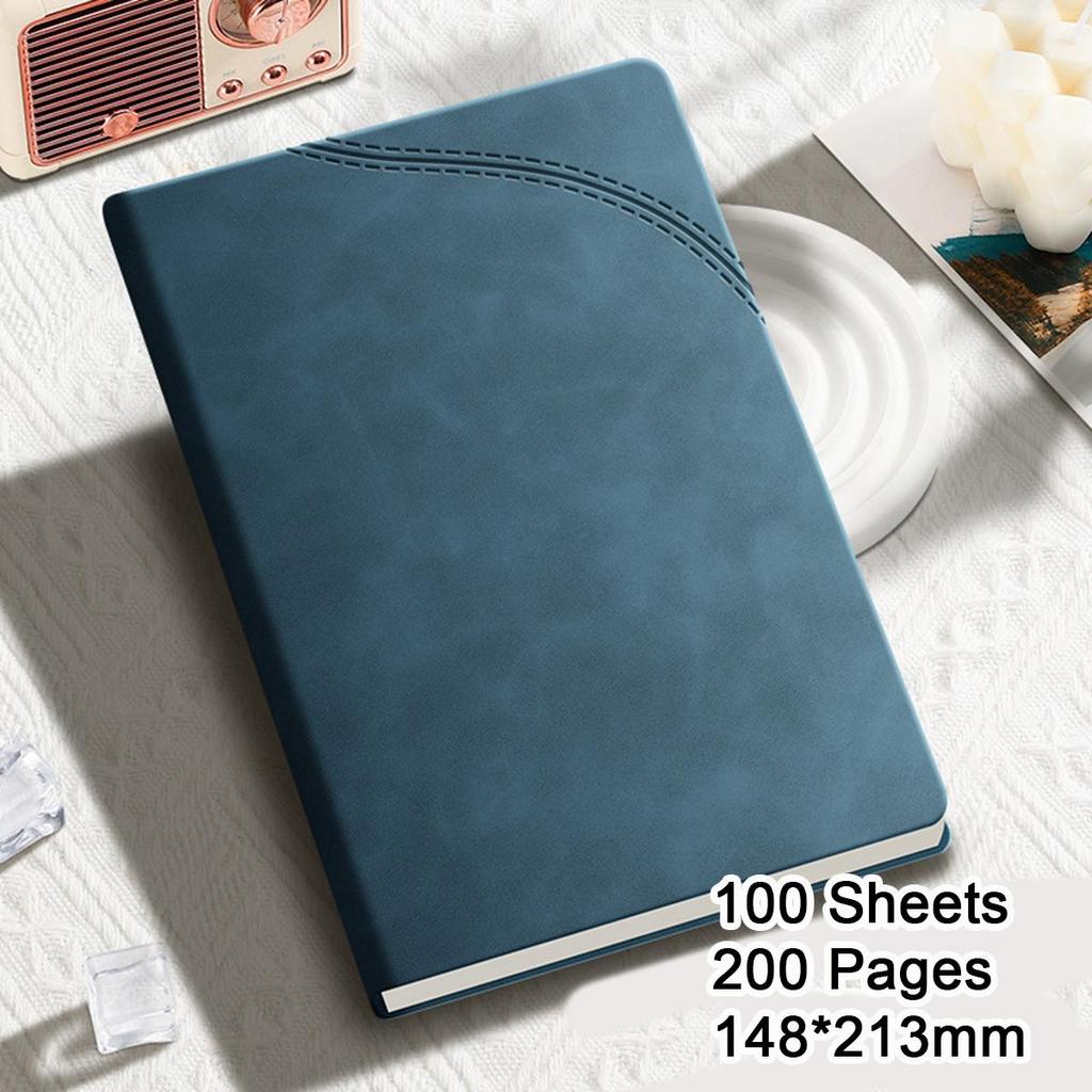 A5 Hardcover Student Notebook, Diary, Work Notepad, Business Meeting Record Book, Subject Notes, Handbook, 100 sheets 200 pages