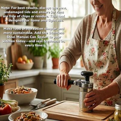 Manual Can Sealer Stainless Steel Practical Premium Easy To Use Food Preservation Leakproof