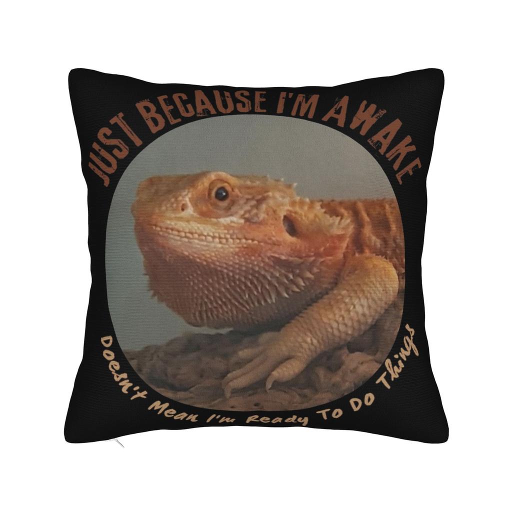 Decorative Pillow Covers Just Because Im Awake Funny Quote Accessories Home Throw Pillow Case Cover Zippered MultiSize